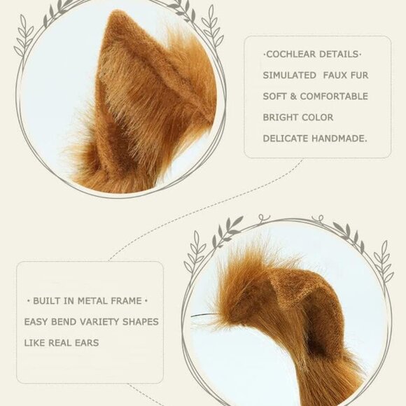 Faux Fur Animal Ear Headband Women Cosplay Hair Accessory Adjustable main image 6